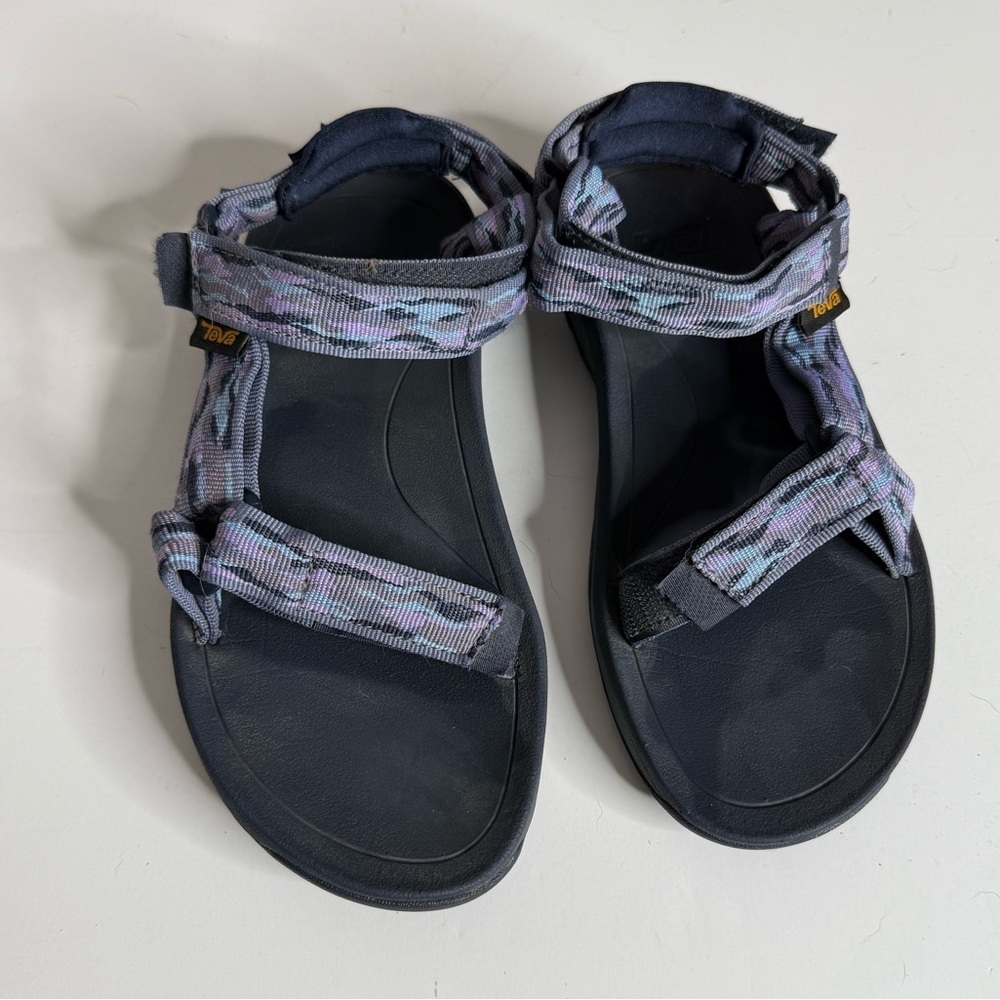 Teva Women's Black and Blue Patterned Sandals